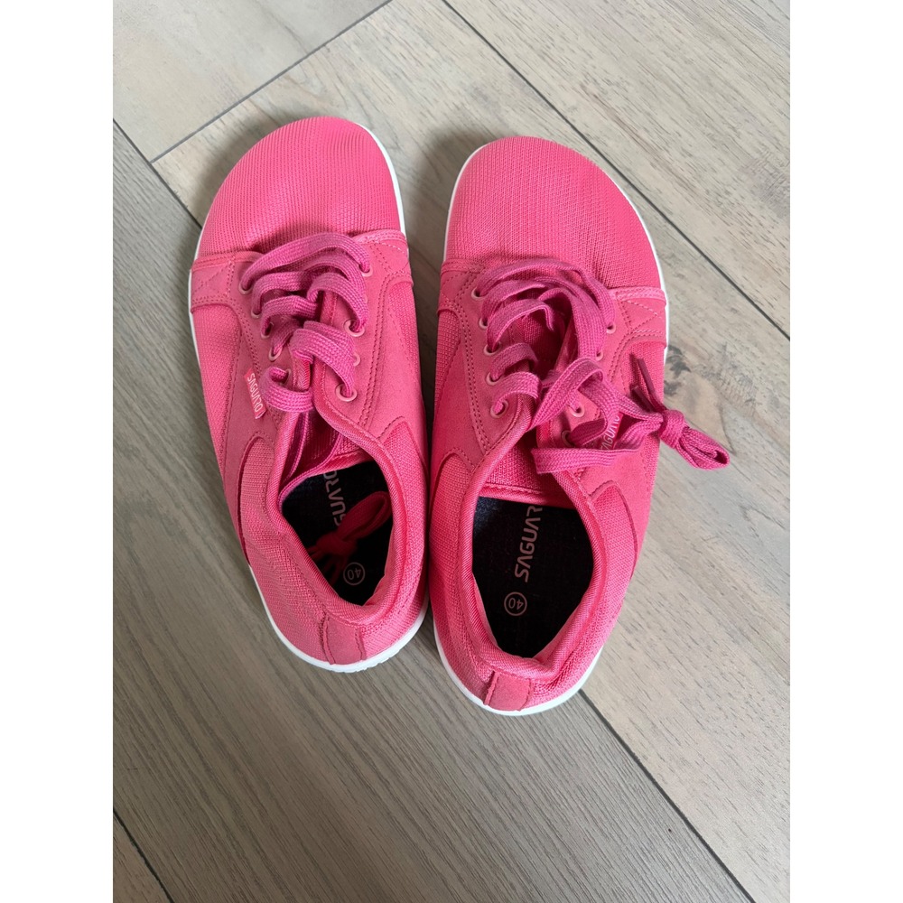 Saguaro Barefoot Sneakers Pink Mesh Wide Toe Box Minimalist Shoes EU 40 BD021